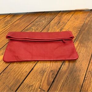 Red Italian Leather Clutch